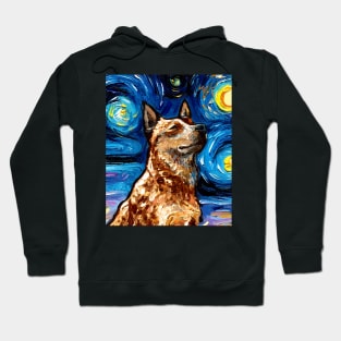 Red Heeler Night (Portrait) Hoodie